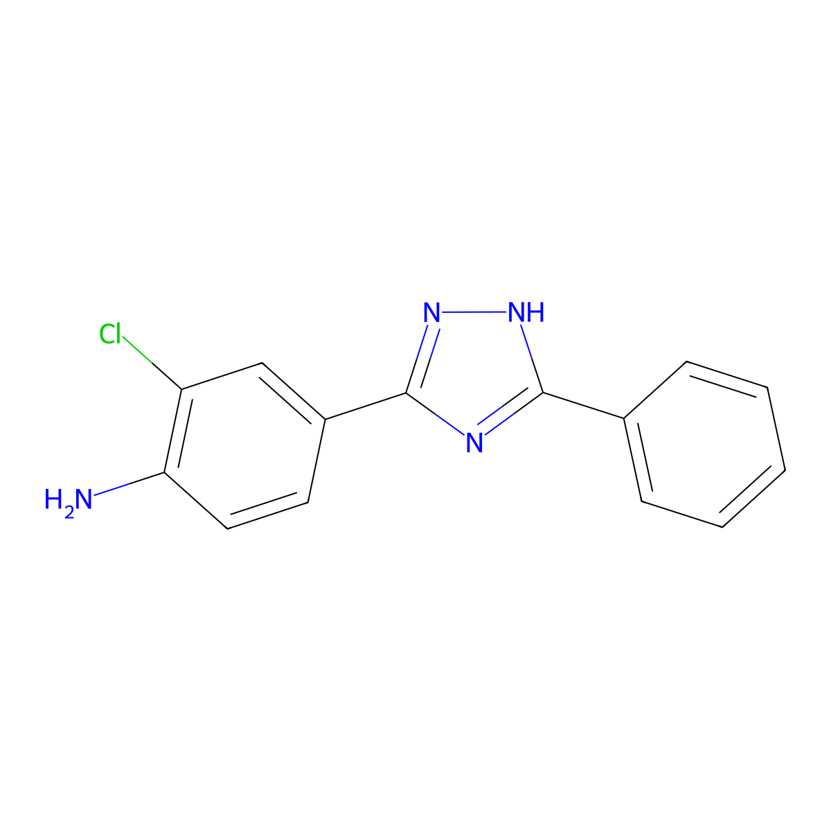 2-chloro-4-(5-phenyl-1H-1,2,4-triazol-3-yl)aniline molecular structure, CAS 1485415-27-7