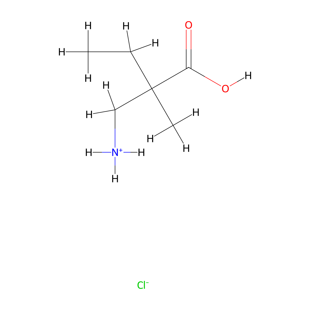 2-(Azaniumylmethyl)-2-methylbutanoic acid chloride molecular structure, CAS 1485425-33-9