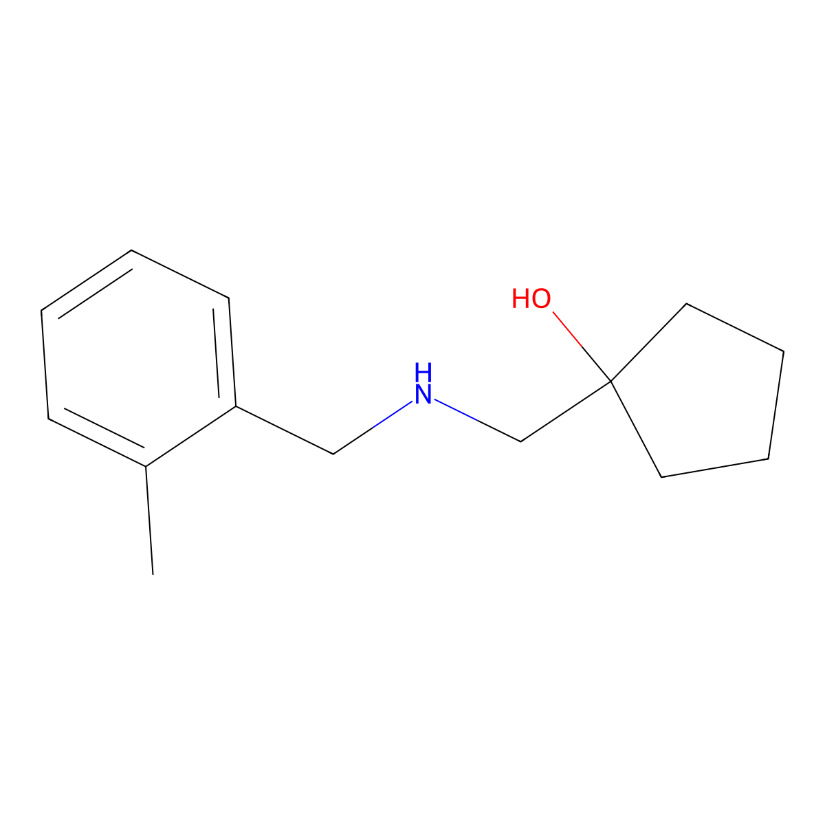 1-(((2-Methylbenzyl)amino)methyl)cyclopentan-1-ol molecular structure, CAS 1485426-81-0