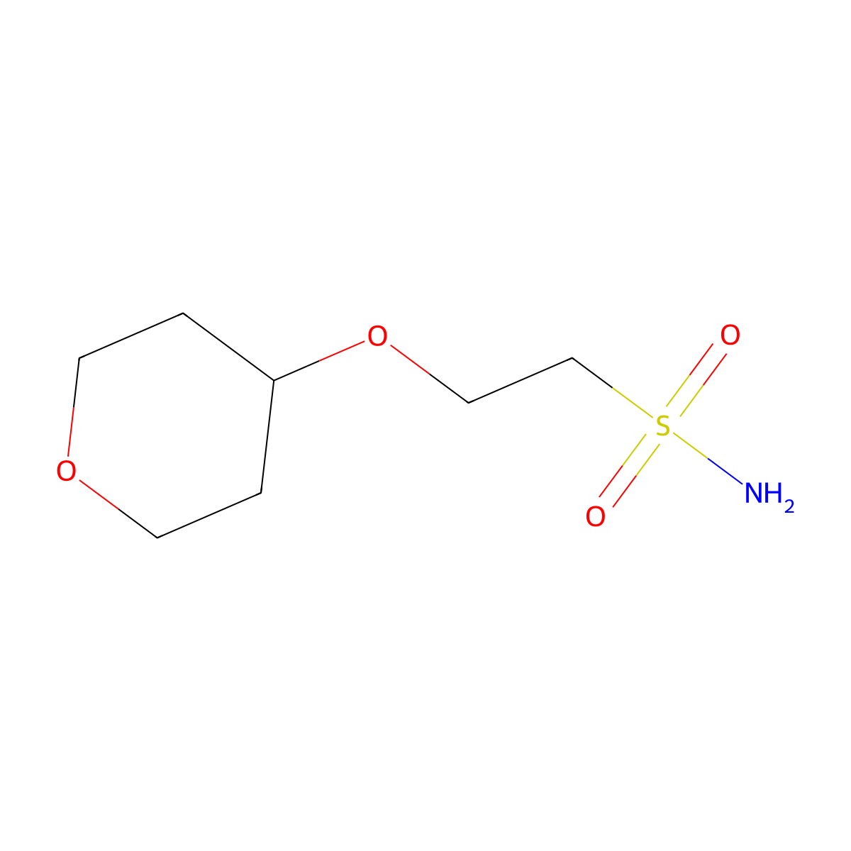 2-(Oxan-4-yloxy)ethane-1-sulfonamide molecular structure, CAS 1485448-45-0