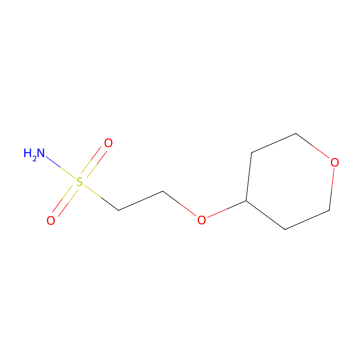 2-(Oxan-4-yloxy)ethane-1-sulfonamide molecular structure, CAS 1485448-45-0