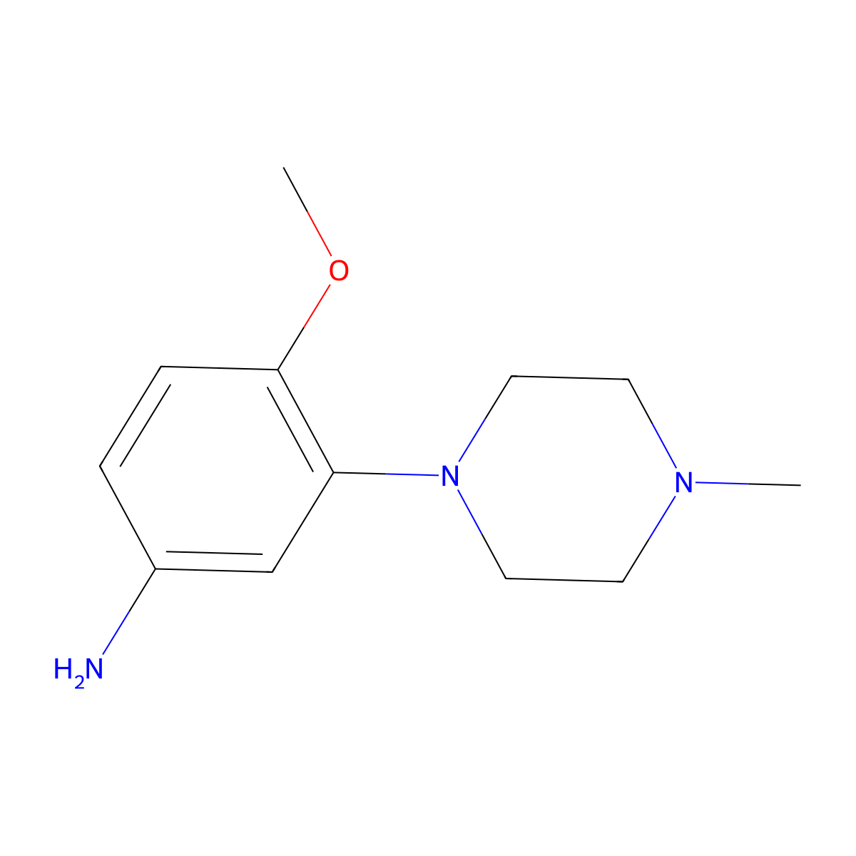 4-Methoxy-3-(4-methylpiperazin-1-yl)aniline molecular structure, CAS 148546-78-5