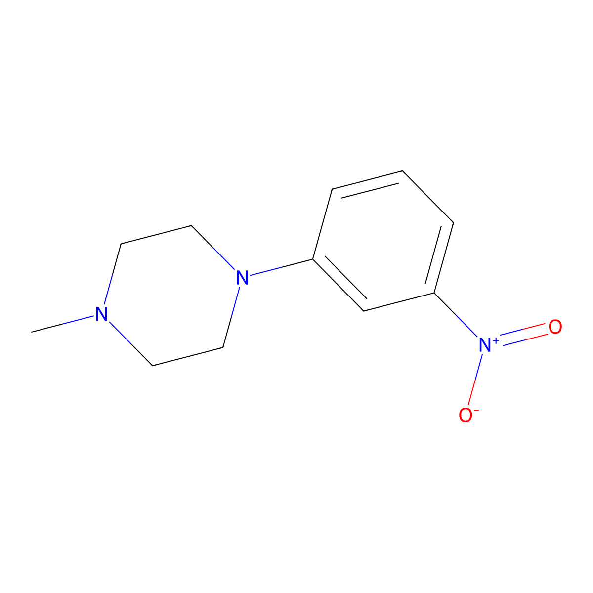 1-Methyl-4-(3-nitrophenyl)piperazine molecular structure, CAS 148546-97-8