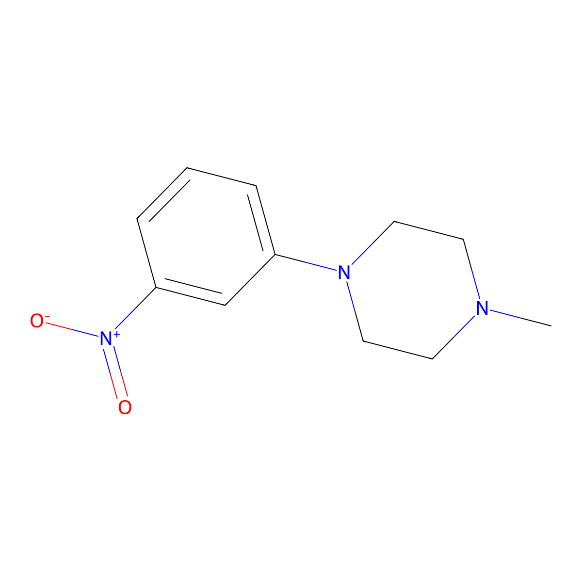 1-Methyl-4-(3-nitrophenyl)piperazine molecular structure, CAS 148546-97-8