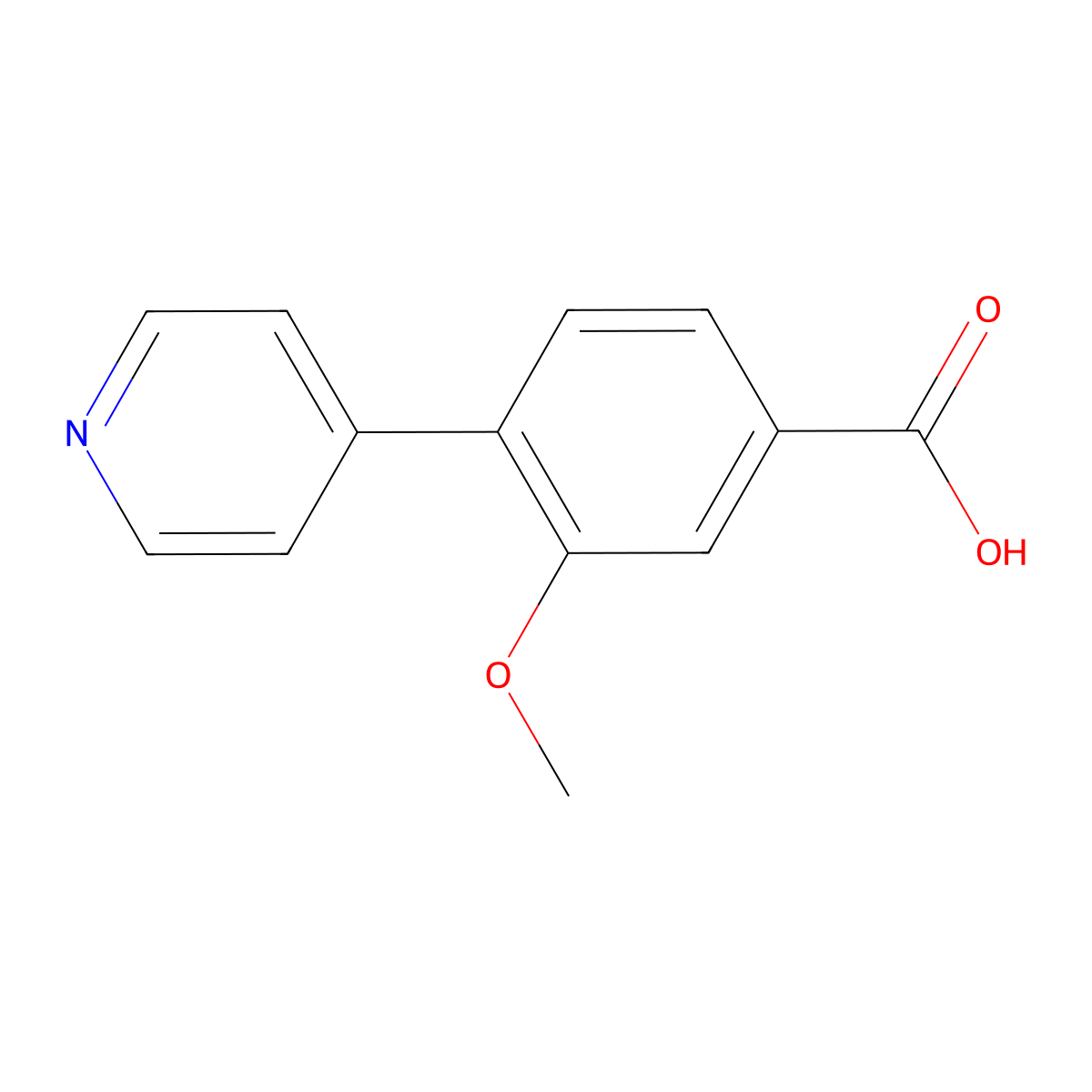 3-Methoxy-4-(pyridin-4-yl)benzoic acid molecular structure, CAS 148547-08-4