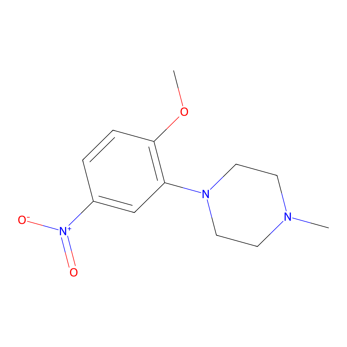 1-(2-Methoxy-5-nitrophenyl)-4-methylpiperazine molecular structure, CAS 148547-50-6