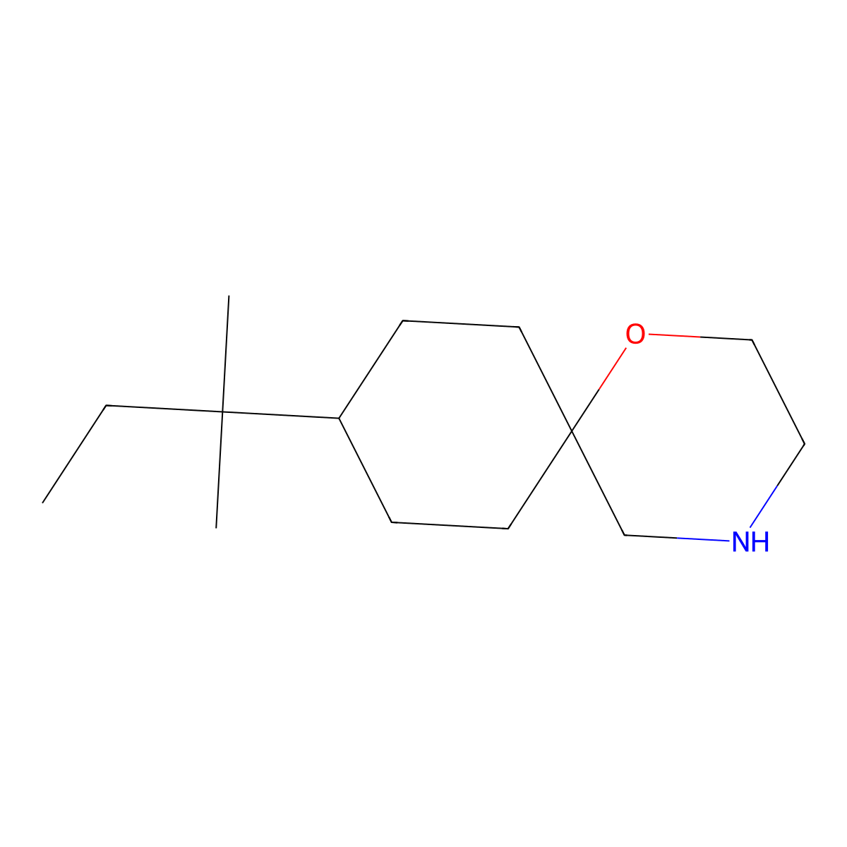 9-(2-Methylbutan-2-yl)-1-oxa-4-azaspiro[5.5]undecane molecular structure, CAS 1485477-96-0