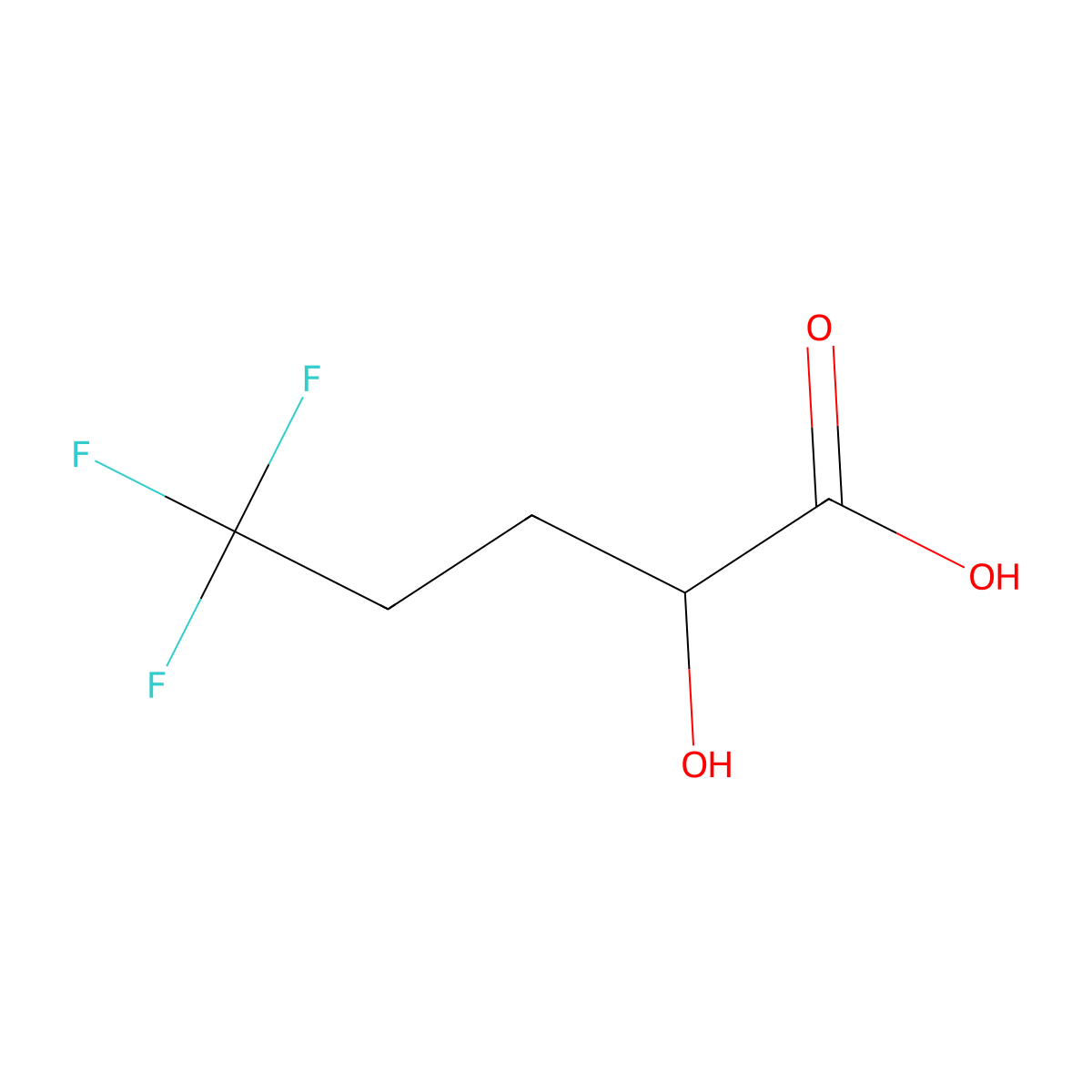 5,5,5-Trifluoro-2-hydroxypentanoic acid molecular structure, CAS 1485492-68-9