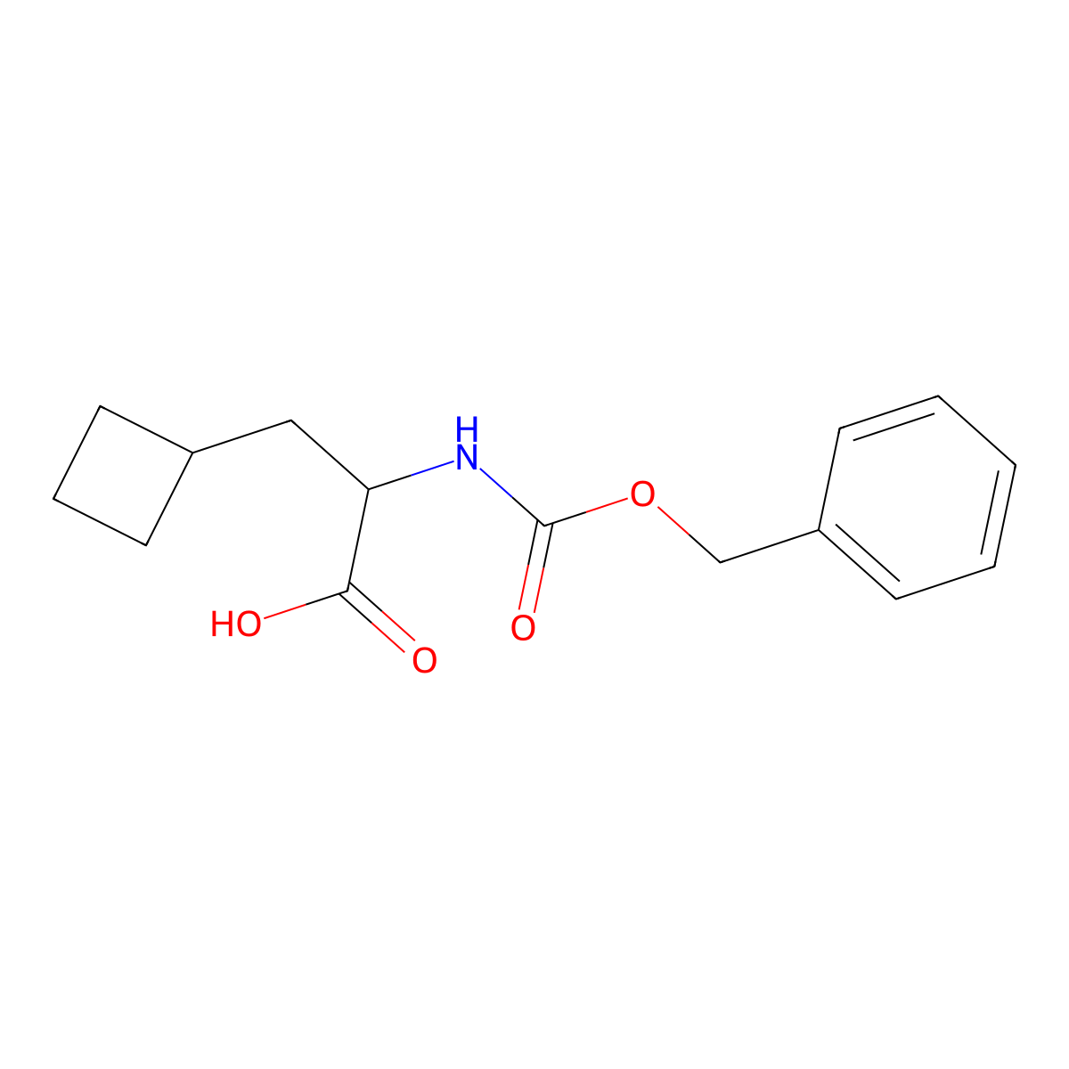 2-{[(Benzyloxy)carbonyl]amino}-3-cyclobutylpropanoic acid molecular structure, CAS 1485496-70-5