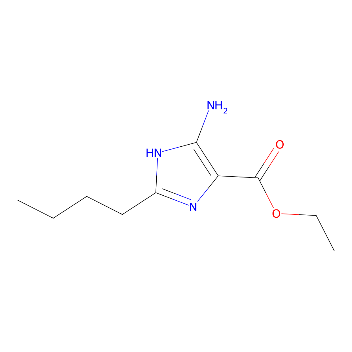 ethyl 4-amino-2-butyl-1H-imidazole-5-carboxylate molecular structure, CAS 148550-19-0