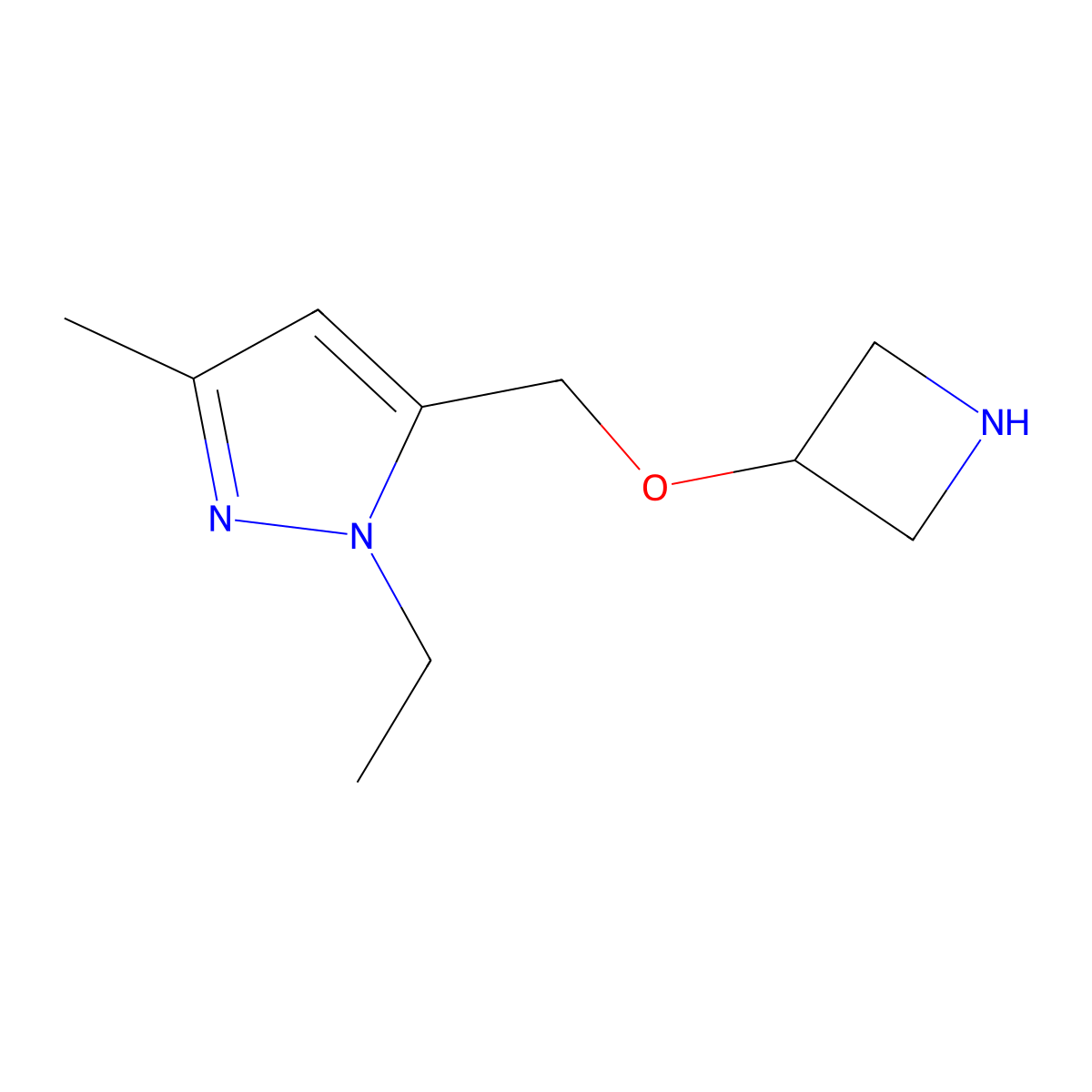 5-((Azetidin-3-yloxy)methyl)-1-ethyl-3-methyl-1h-pyrazole molecular structure, CAS 1485500-86-4