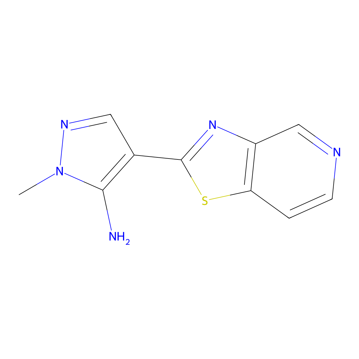 1-Methyl-4-{[1,3]thiazolo[4,5-c]pyridin-2-yl}-1h-pyrazol-5-amine molecular structure, CAS 1485500-95-5