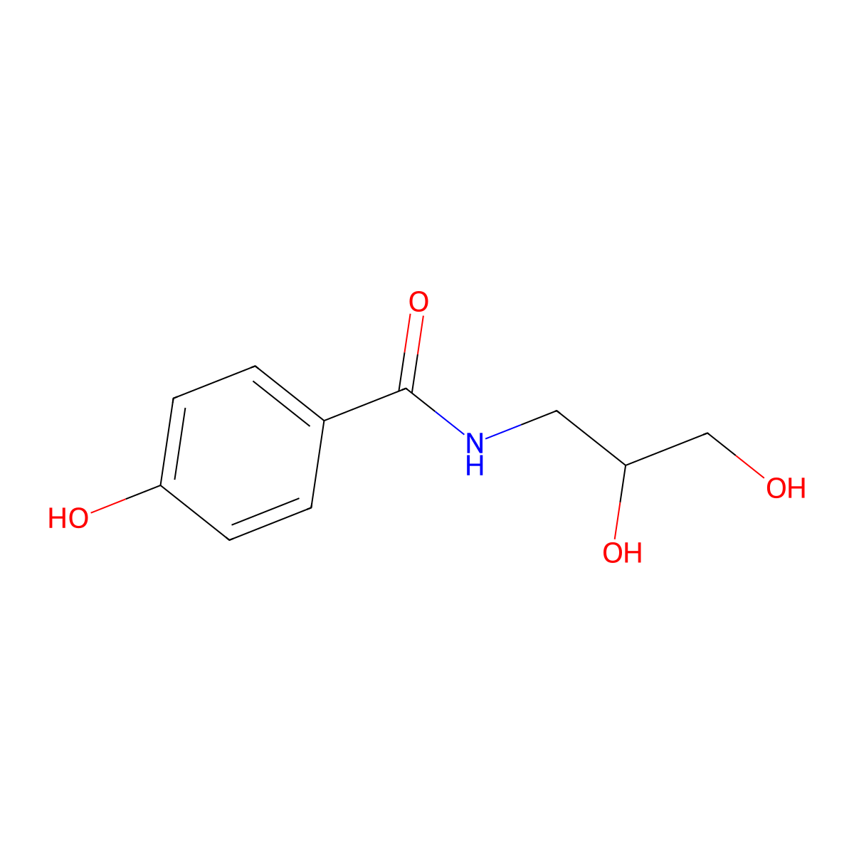 N-(2,3-dihydroxypropyl)-4-hydroxybenzamide molecular structure, CAS 1485506-79-3