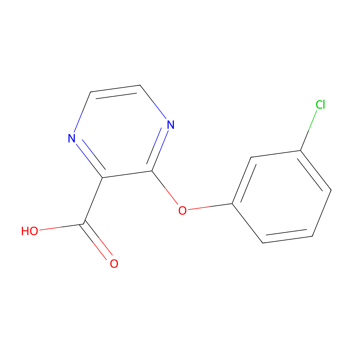 3-(3-Chlorophenoxy)pyrazine-2-carboxylicacid molecular structure, CAS 1485509-73-6