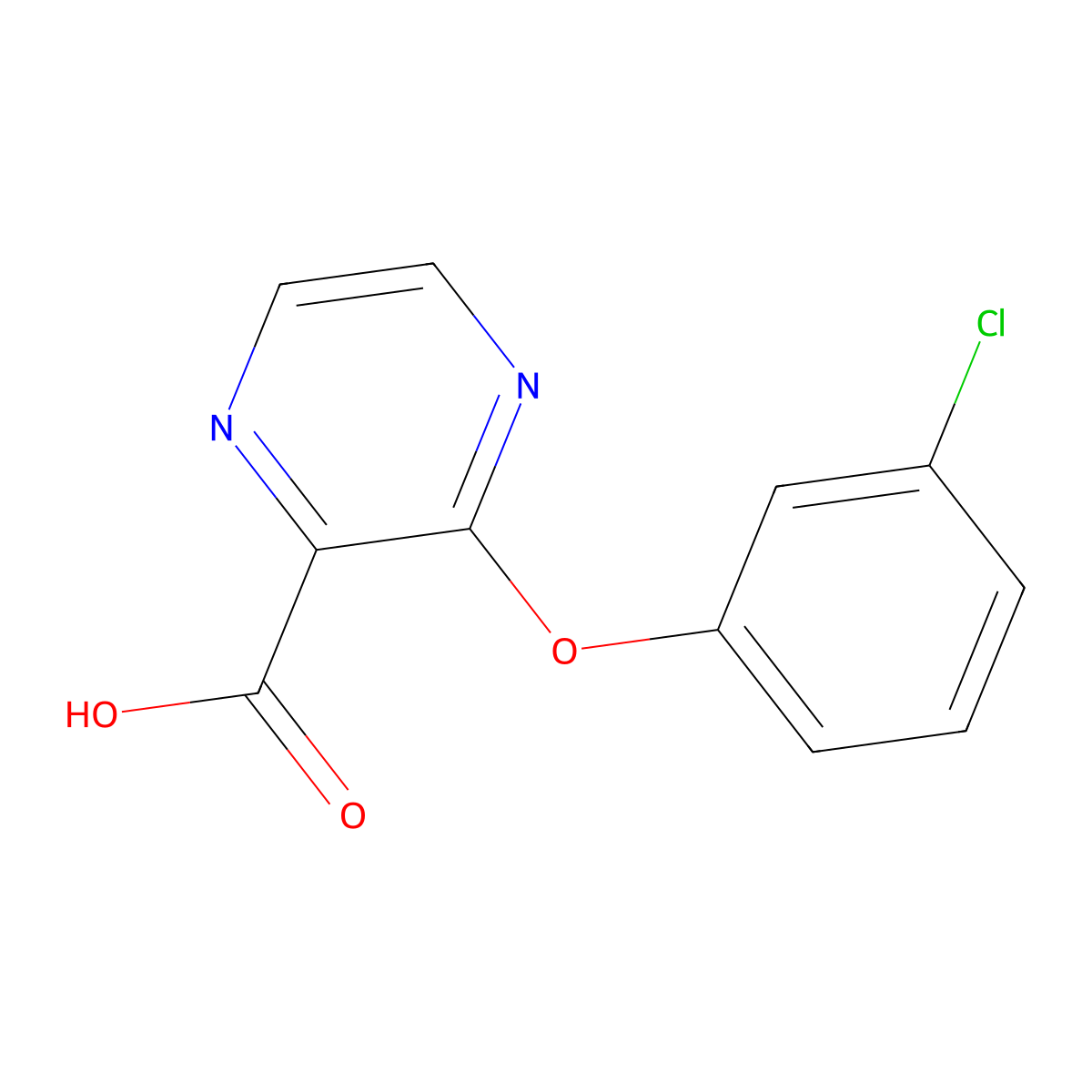 3-(3-Chlorophenoxy)pyrazine-2-carboxylicacid molecular structure, CAS 1485509-73-6