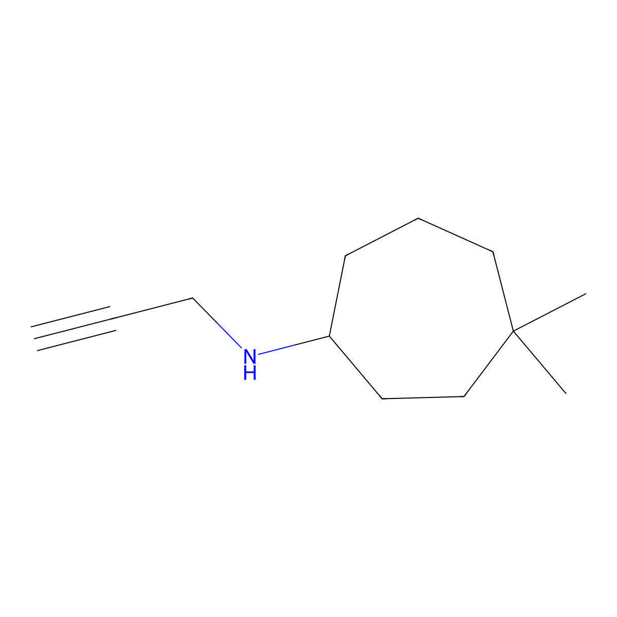 4,4-Dimethyl-N-(prop-2-yn-1-yl)cycloheptan-1-amine molecular structure, CAS 1485511-07-6