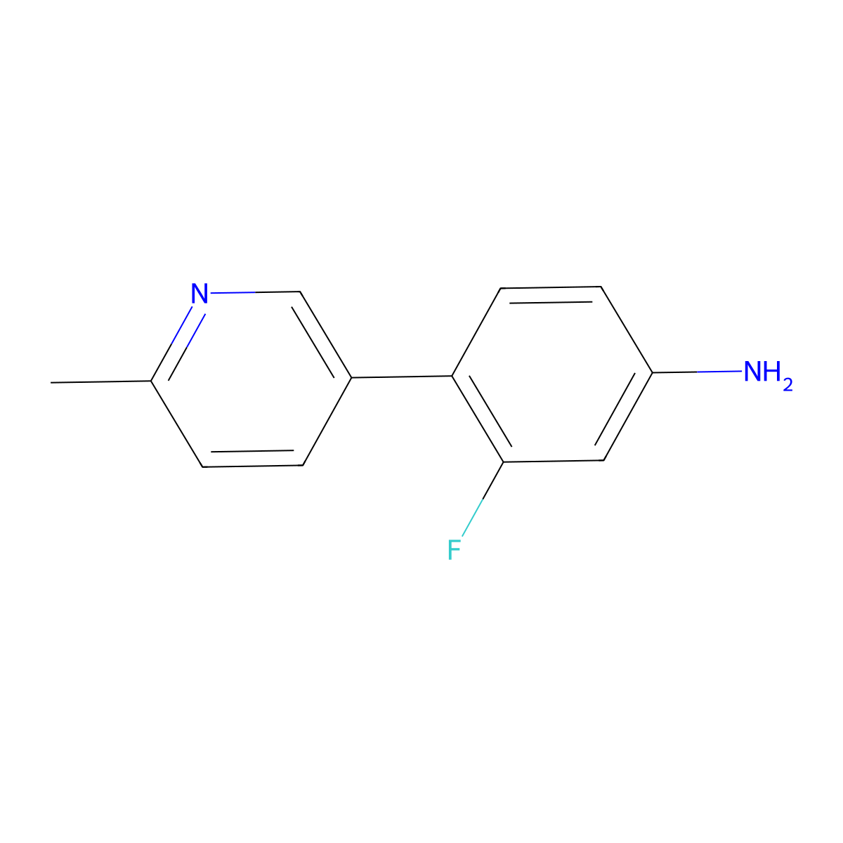 3-Fluoro-4-(6-methylpyridin-3-yl)aniline molecular structure, CAS 1485512-07-9