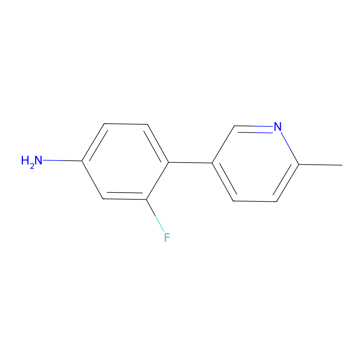 3-Fluoro-4-(6-methylpyridin-3-yl)aniline molecular structure, CAS 1485512-07-9