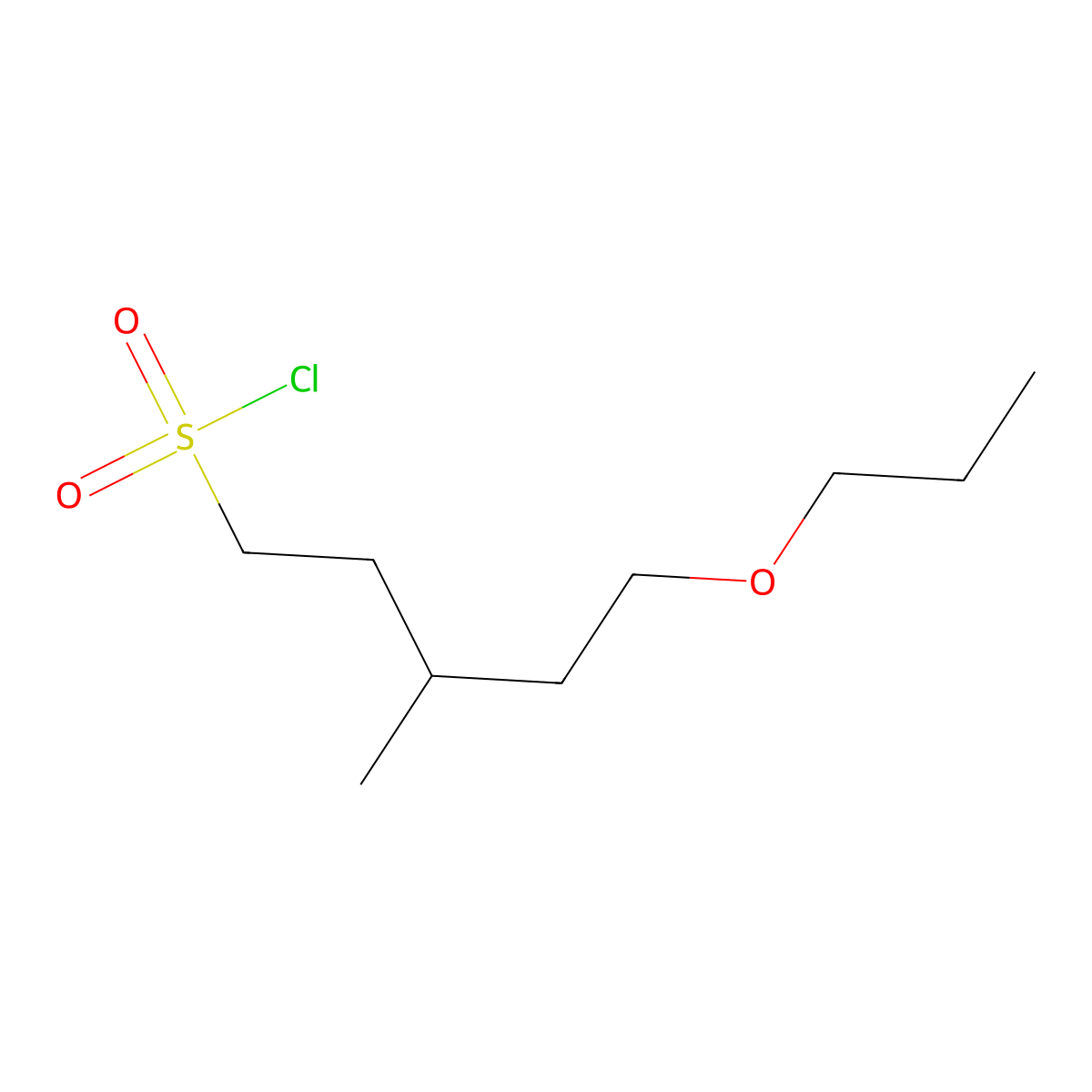 3-Methyl-5-propoxypentane-1-sulfonyl chloride molecular structure, CAS 1485512-10-4