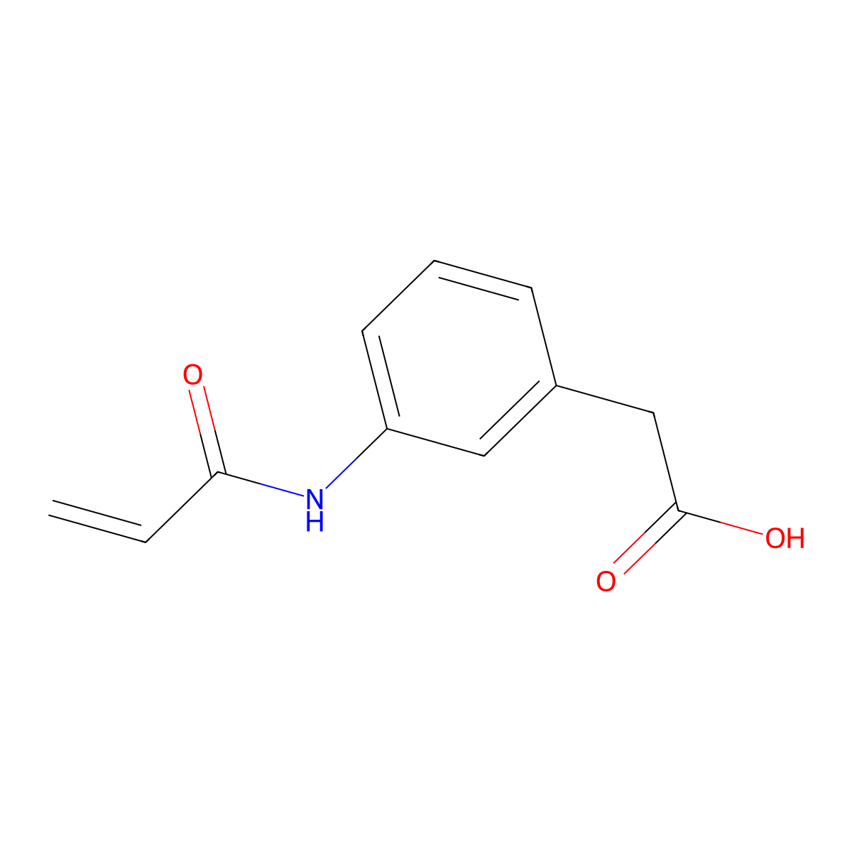 2-[3-(Prop-2-enamido)phenyl]acetic acid molecular structure, CAS 1485512-21-7
