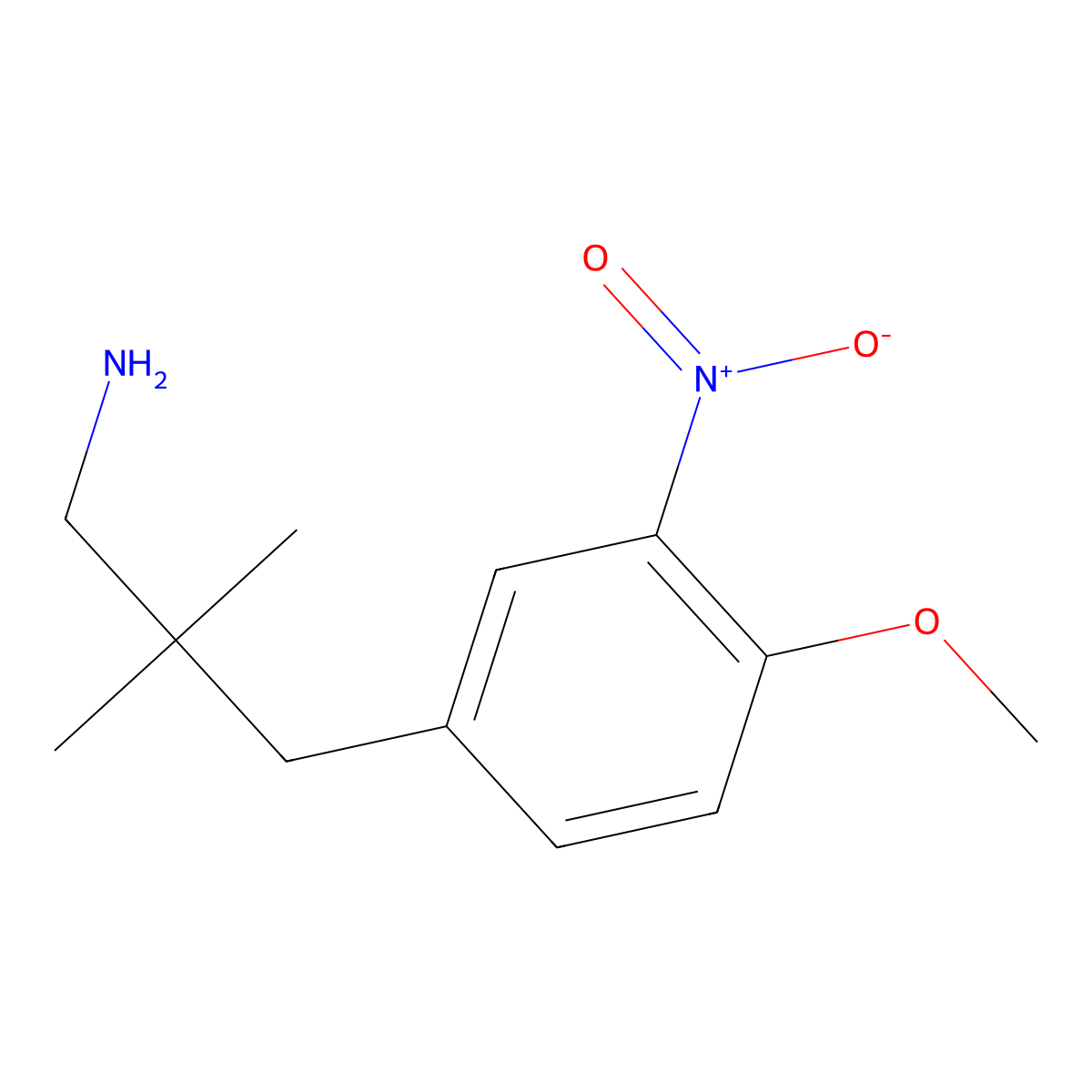 3-(4-Methoxy-3-nitrophenyl)-2,2-dimethylpropan-1-amine molecular structure, CAS 1485518-57-7