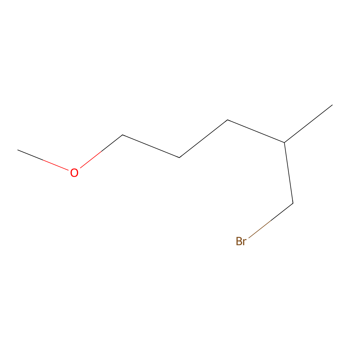 1-Bromo-5-methoxy-2-methylpentane molecular structure, CAS 1485536-32-0