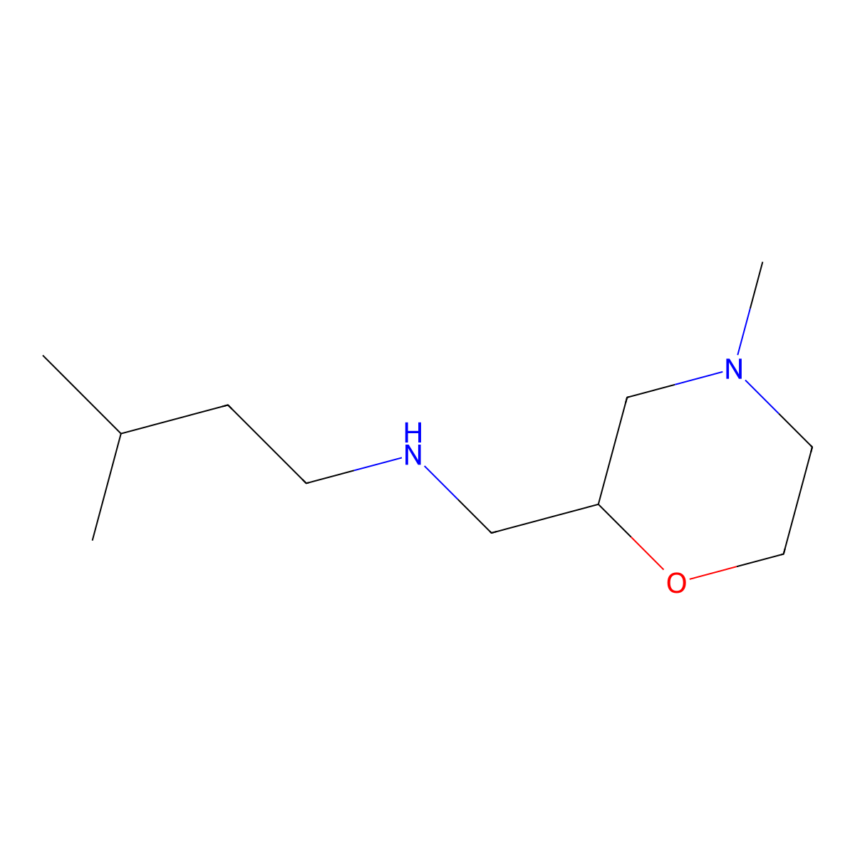 (3-Methylbutyl)[(4-methylmorpholin-2-yl)methyl]amine molecular structure, CAS 1485536-72-8