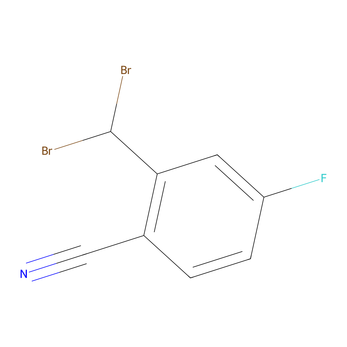 2-(Dibromomethyl)-4-fluorobenzonitrile molecular structure, CAS 1485536-93-3