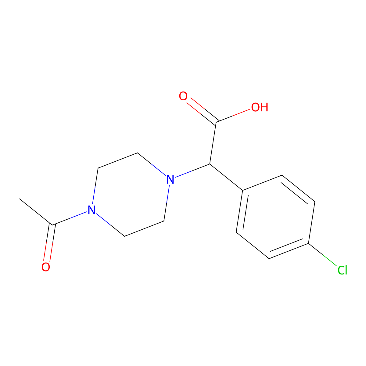 2-(4-Acetylpiperazin-1-yl)-2-(4-chlorophenyl)acetic acid molecular structure, CAS 1485538-85-9