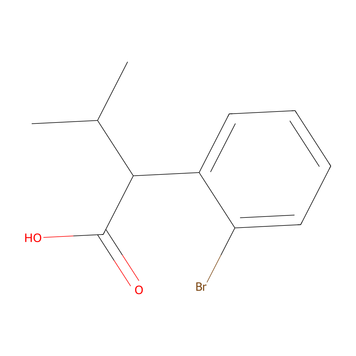 2-(2-Bromophenyl)-3-methylbutanoic acid molecular structure, CAS 1485547-74-7