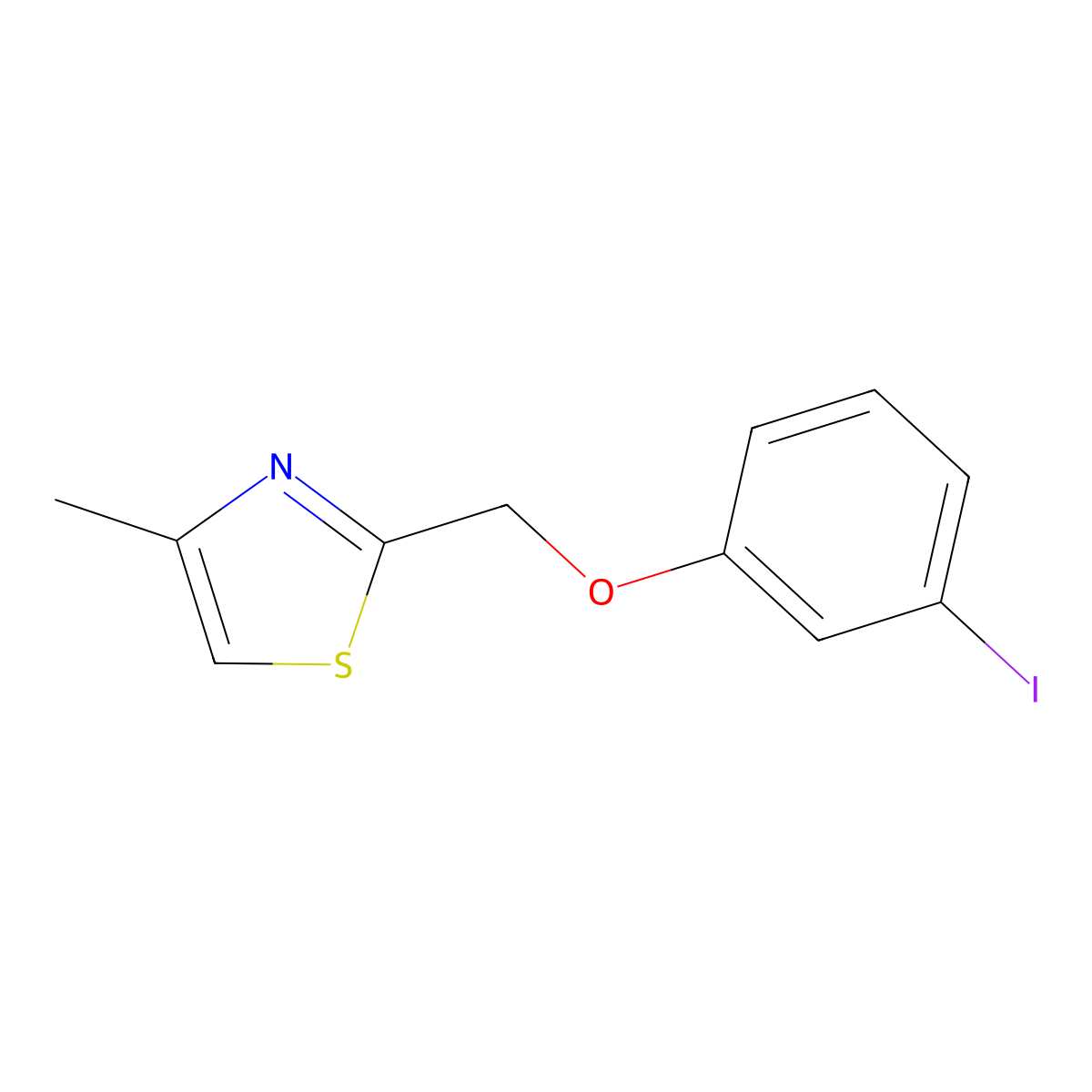 2-((3-Iodophenoxy)methyl)-4-methylthiazole molecular structure, CAS 1485548-25-1
