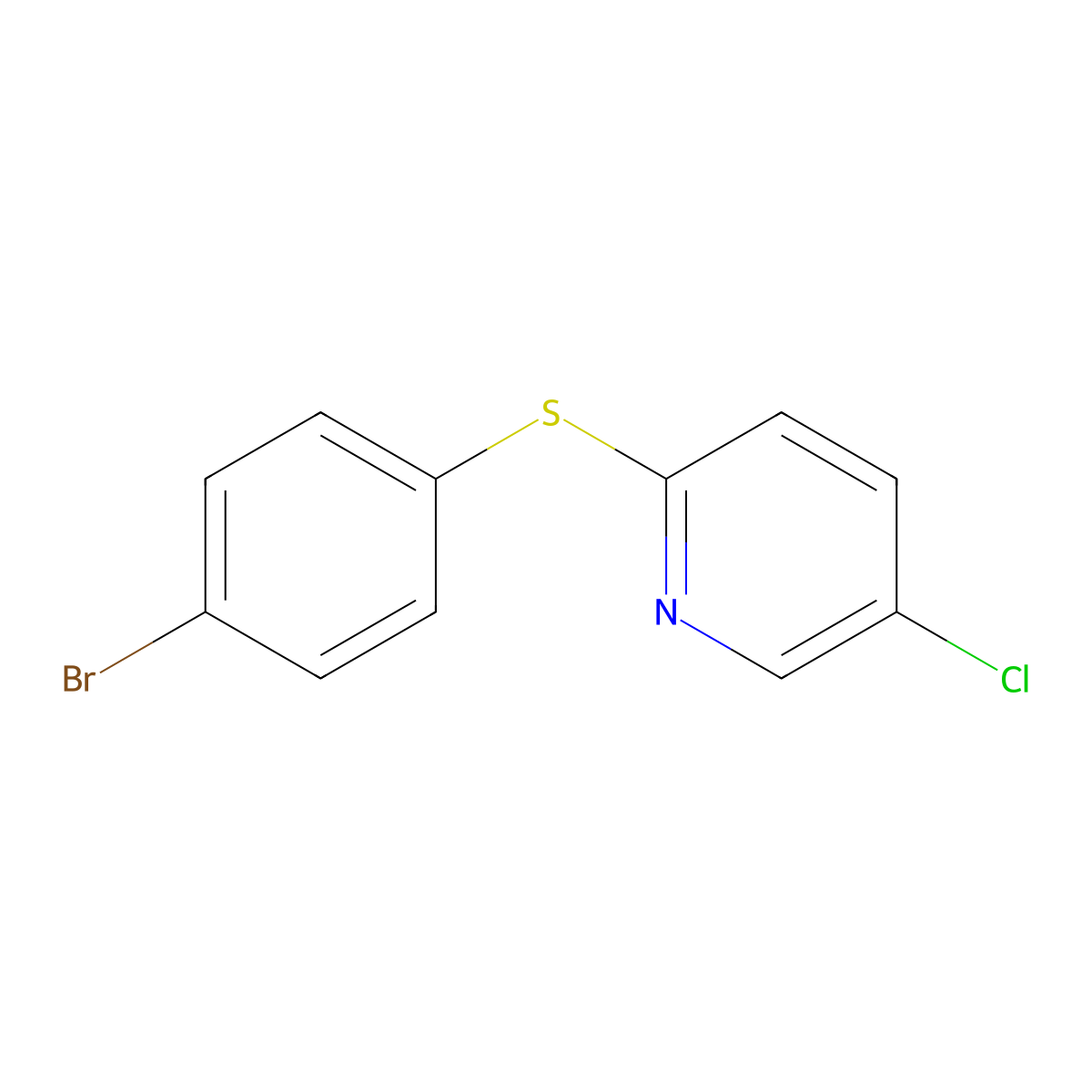 2-((4-Bromophenyl)thio)-5-chloropyridine molecular structure, CAS 1485560-30-2