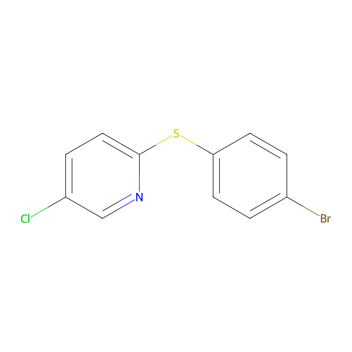 2-((4-Bromophenyl)thio)-5-chloropyridine molecular structure, CAS 1485560-30-2