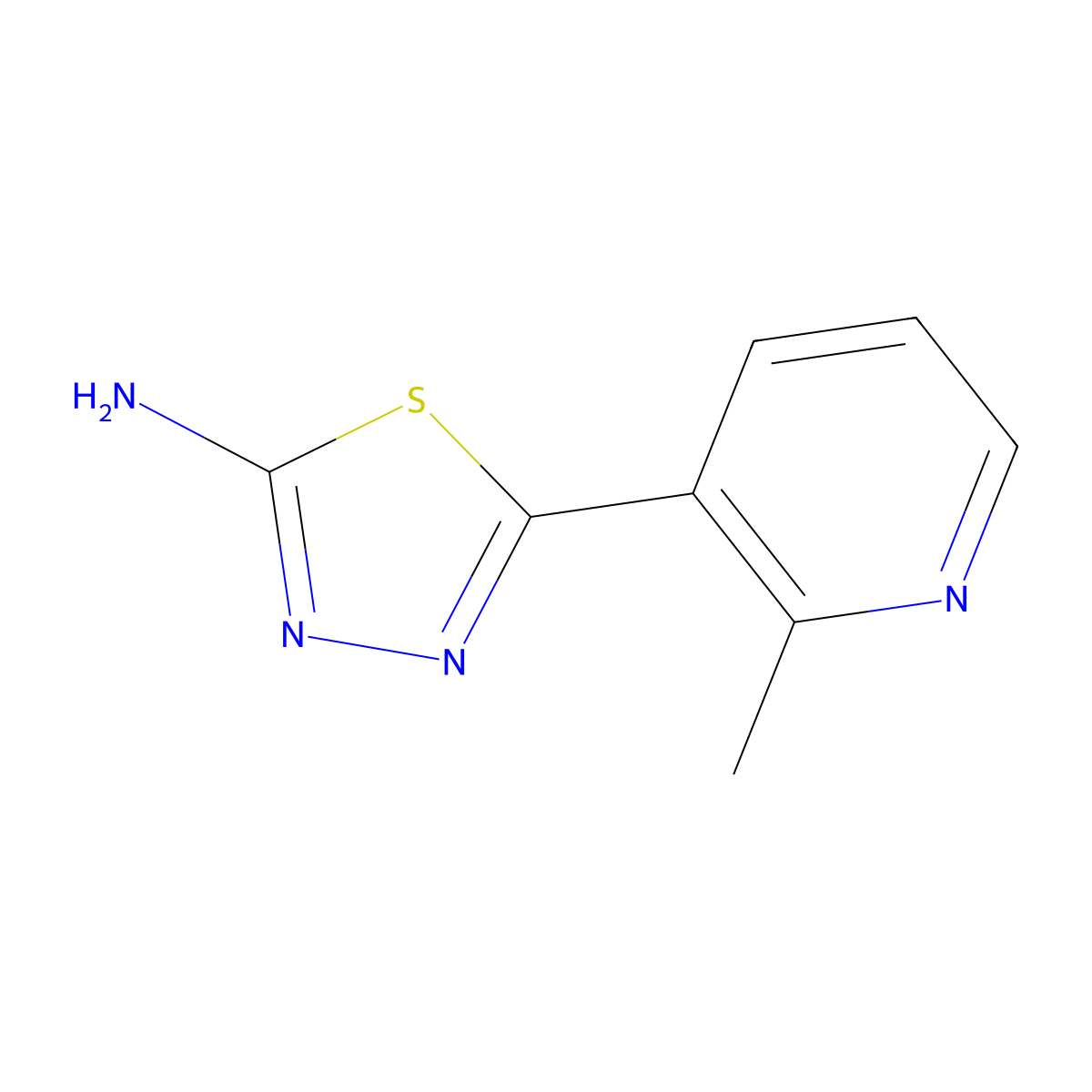 2-Amino-5-(2-methyl-3-pyridyl)-1,3,4-thiadiazole molecular structure, CAS 1485562-73-9