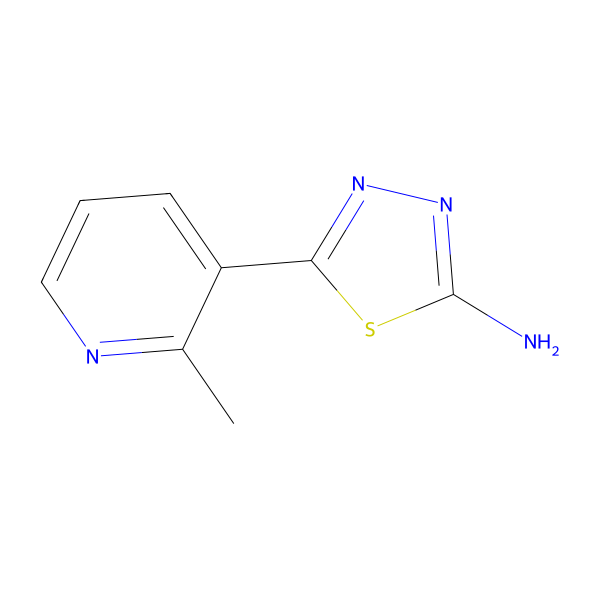2-Amino-5-(2-methyl-3-pyridyl)-1,3,4-thiadiazole molecular structure, CAS 1485562-73-9