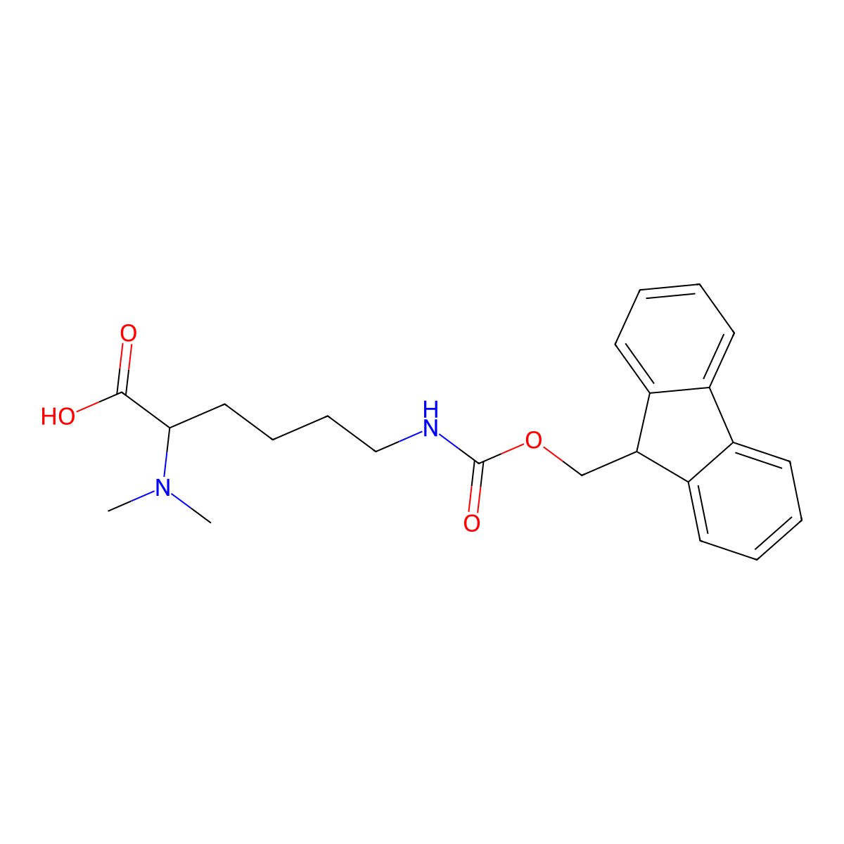 (2S)-2-(dimethylamino)-6-({[(9H-fluoren-9-yl)methoxy]carbonyl}amino)hexanoic acid molecular structure, CAS 1485575-59-4