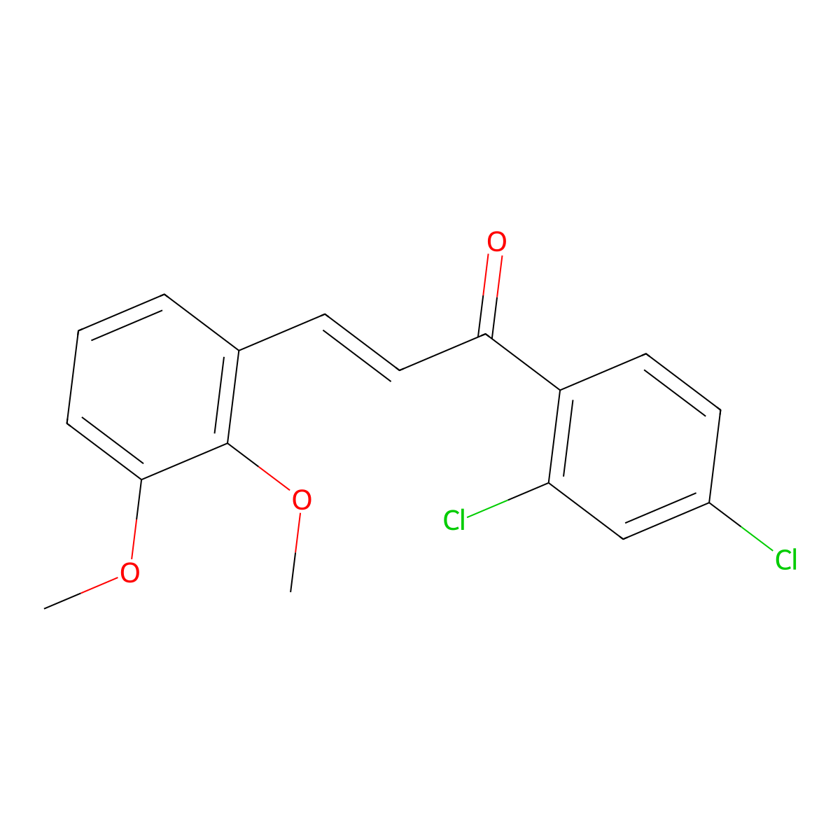 (E)-1-(2,4-dichlorophenyl)-3-(2,3-dimethoxyphenyl)prop-2-en-1-one molecular structure, CAS 1485583-09-2