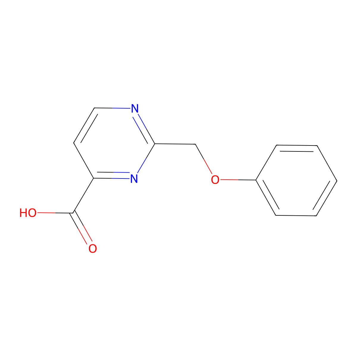 2-(Phenoxymethyl)pyrimidine-4-carboxylic acid molecular structure, CAS 1485583-26-3