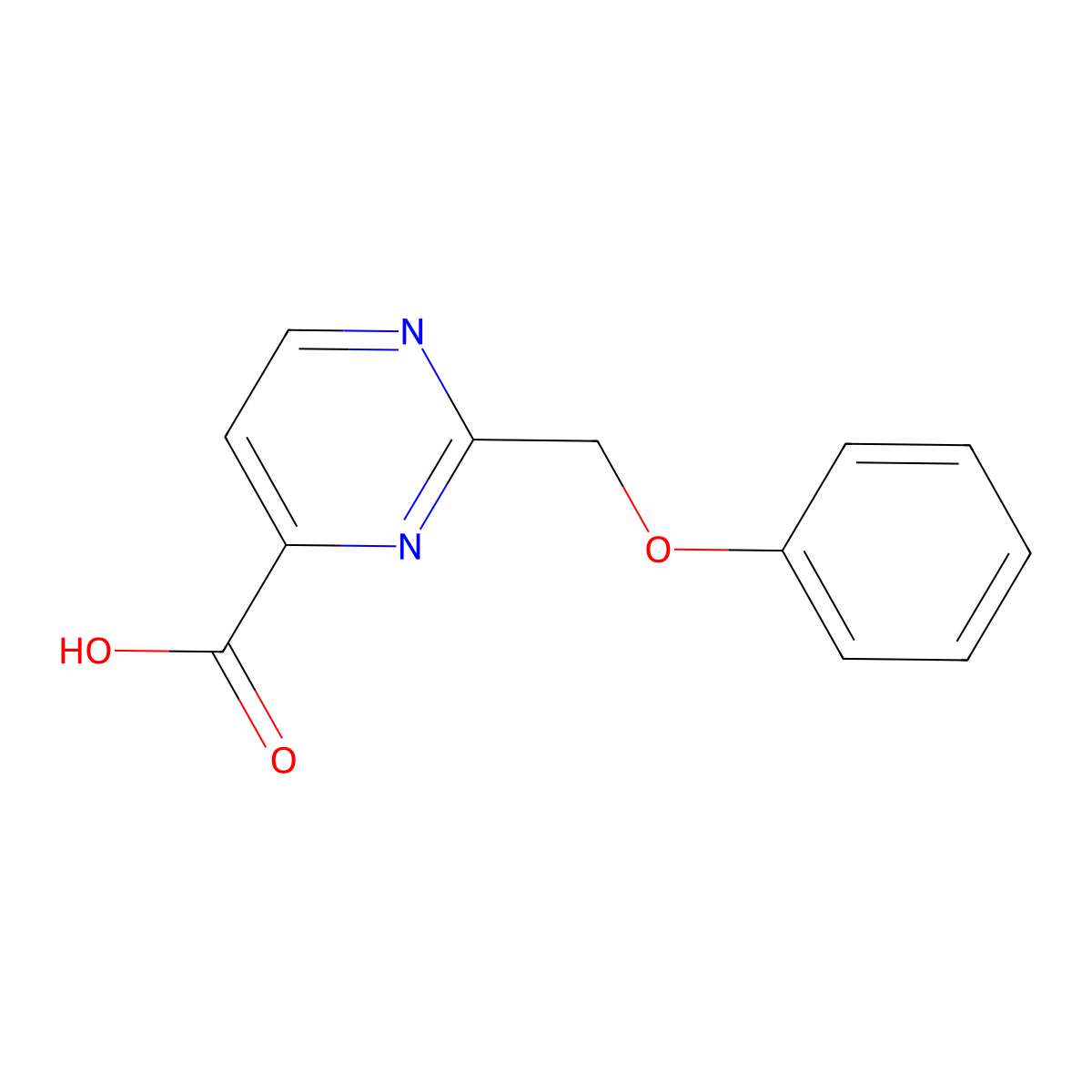 2-(Phenoxymethyl)pyrimidine-4-carboxylic acid molecular structure, CAS 1485583-26-3