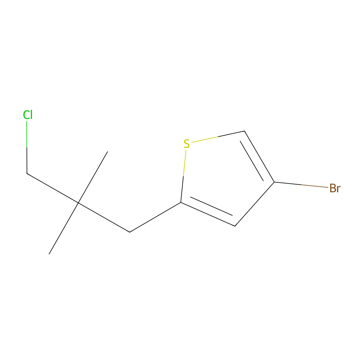4-Bromo-2-(3-chloro-2,2-dimethylpropyl)thiophene molecular structure, CAS 1485588-69-9