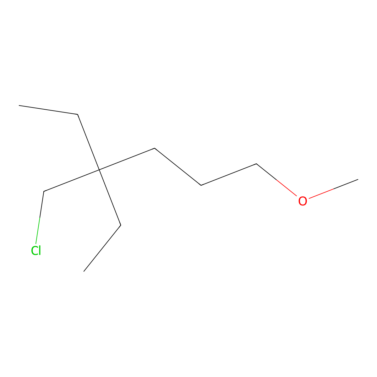 4-(Chloromethyl)-4-ethyl-1-methoxyhexane molecular structure, CAS 1485597-49-6