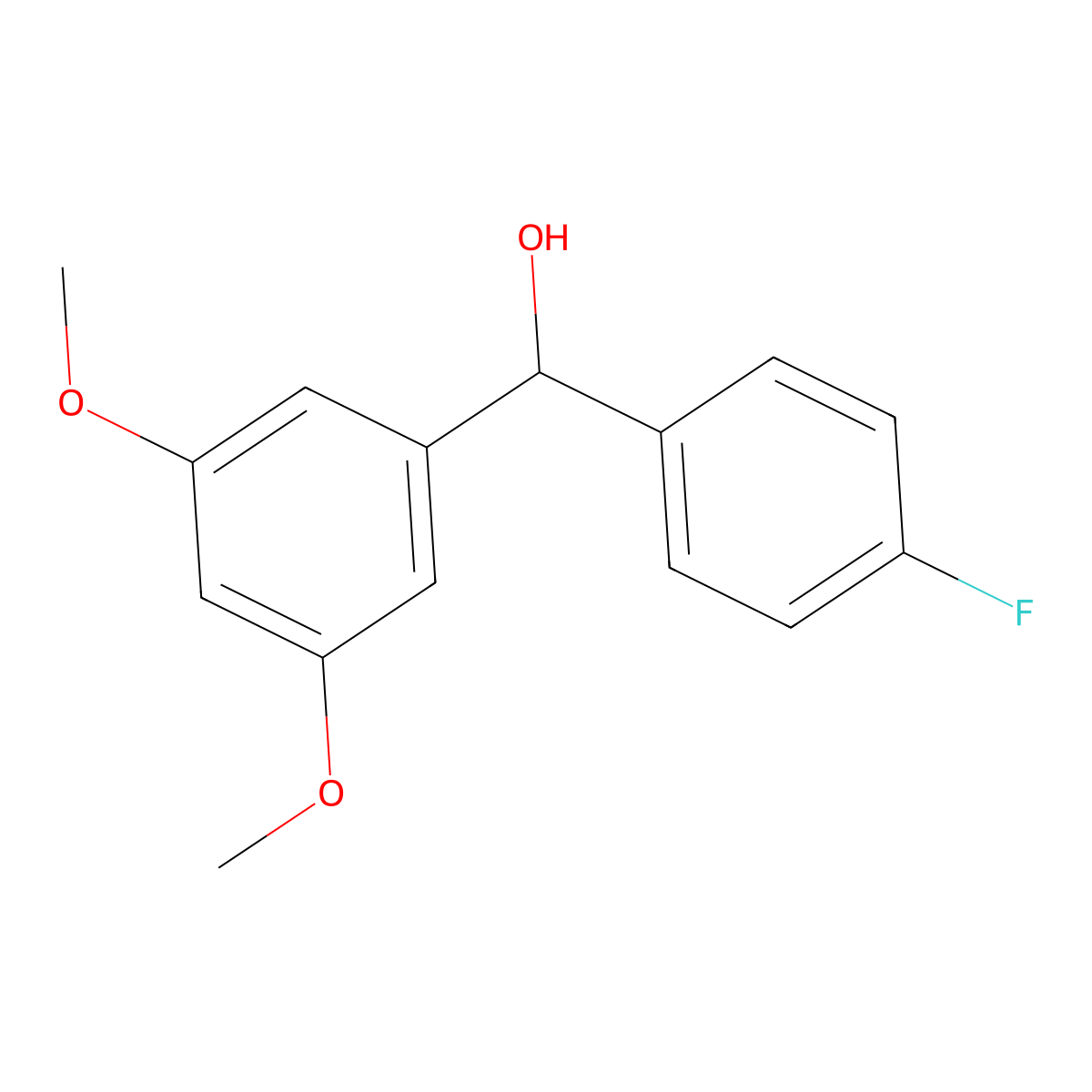 alpha-(4-Fluorophenyl)-3,5-dimethoxybenzenemethanol molecular structure, CAS 148560-87-6