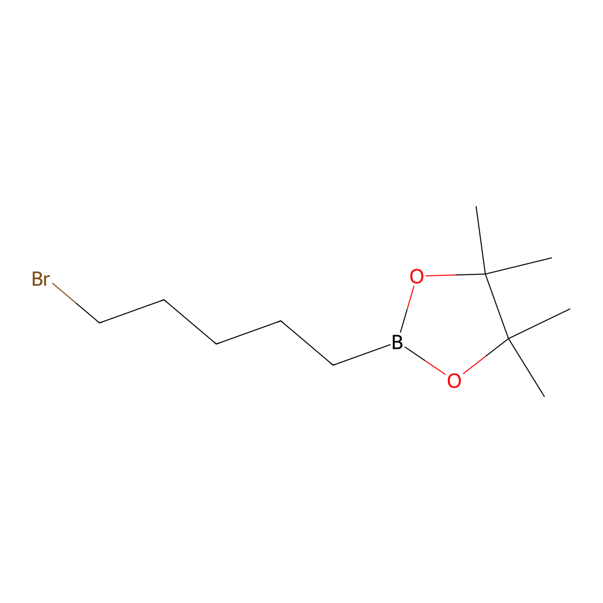 2-(5-Bromopentyl)-4,4,5,5-tetramethyl-1,3,2-dioxaborolane molecular structure, CAS 148562-16-7