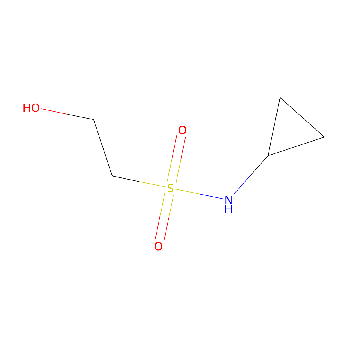 N-cyclopropyl-2-hydroxyethane-1-sulfonamide molecular structure, CAS 1485624-12-1