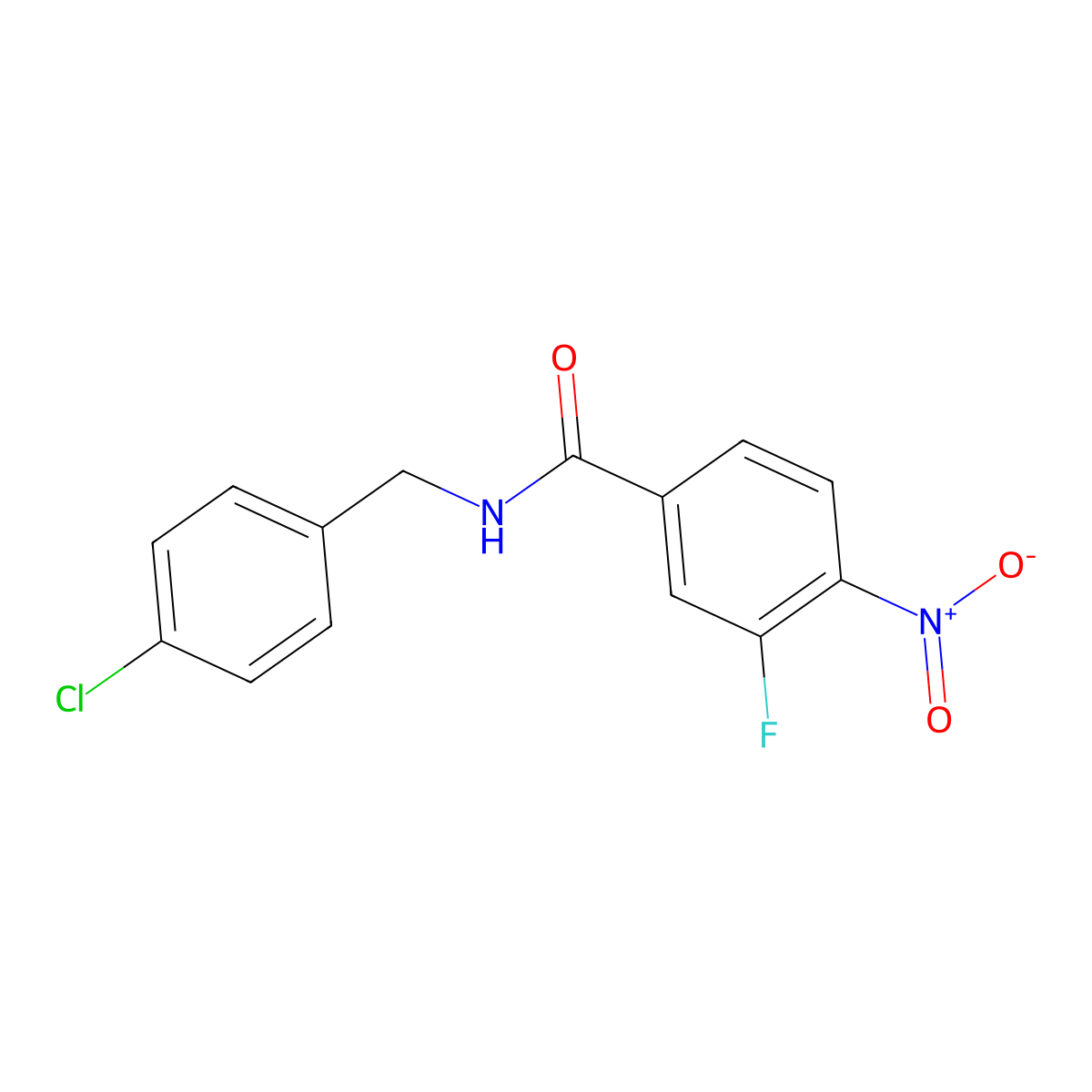 N-(4-Chlorobenzyl)-3-fluoro-4-nitrobenzamide molecular structure, CAS 1485624-57-4