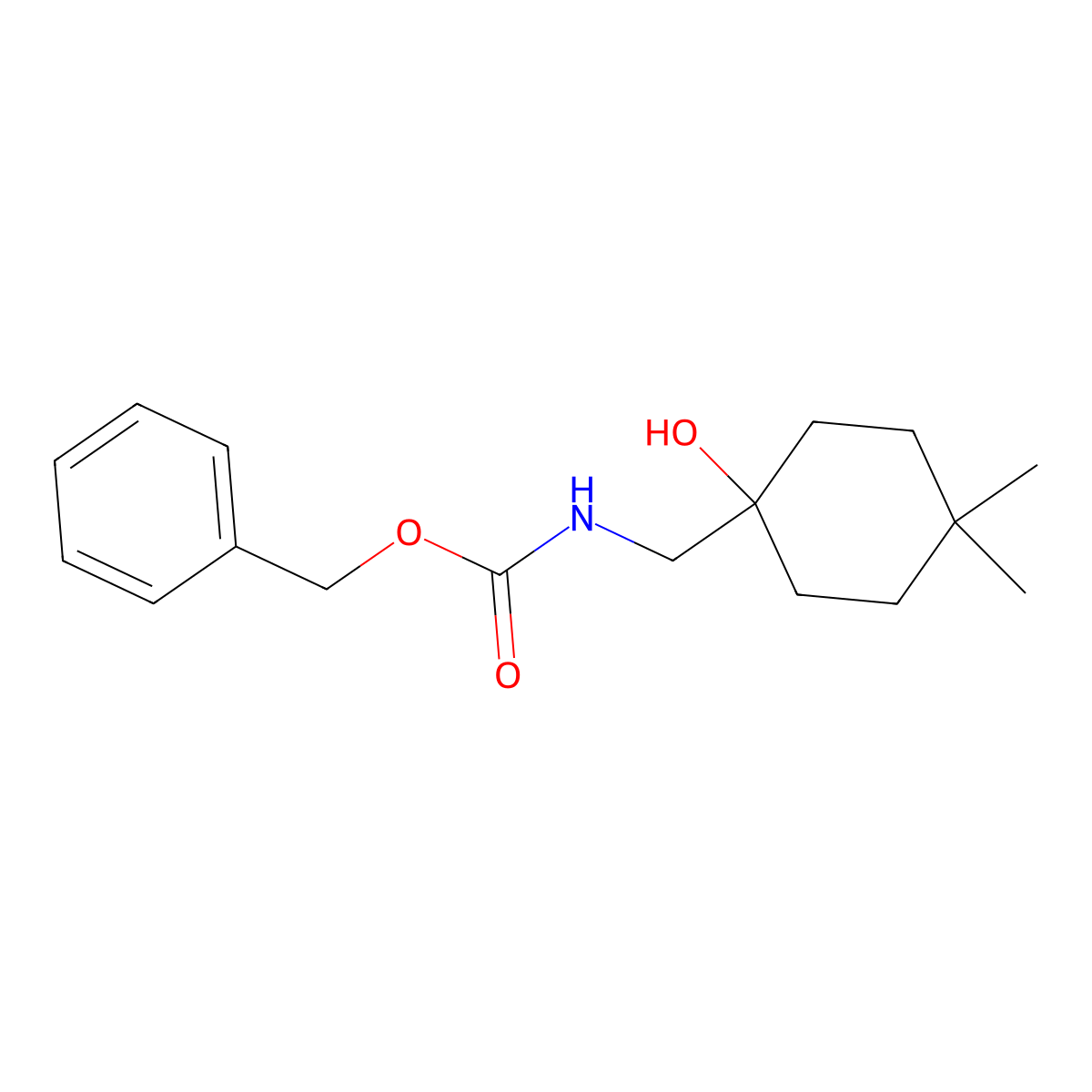 benzyl N-[(1-hydroxy-4,4-dimethylcyclohexyl)methyl]carbamate molecular structure, CAS 1485625-42-0
