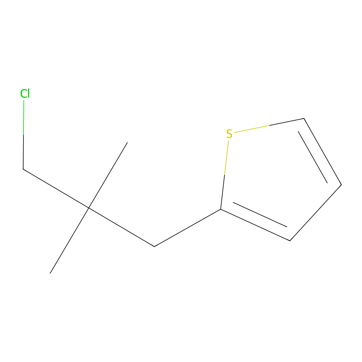 2-(3-Chloro-2,2-dimethylpropyl)thiophene molecular structure, CAS 1485627-11-9