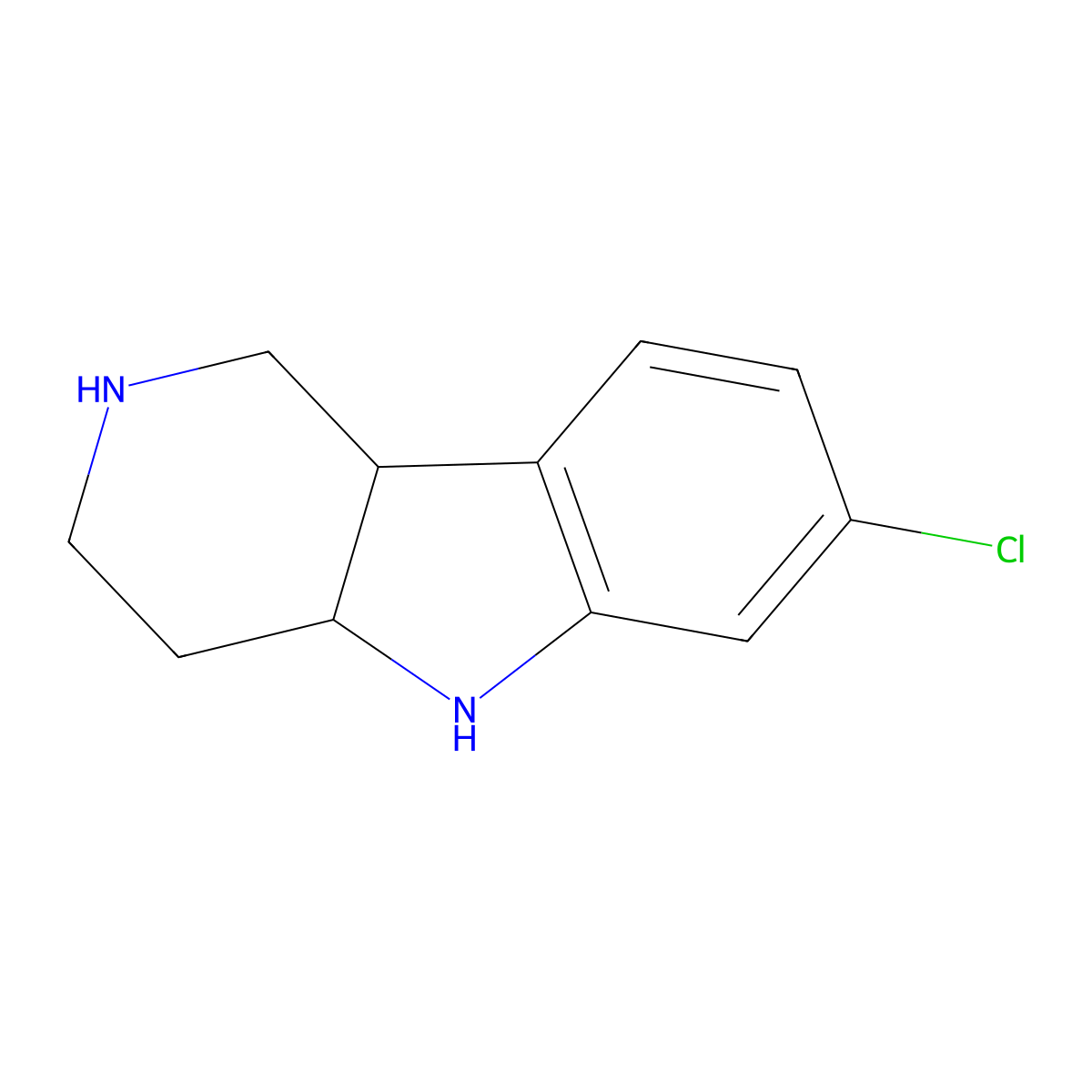7-Chloro-2,3,4,4a,5,9b-hexahydro-1H-pyrido[4,3-b]indole molecular structure, CAS 1485629-39-7