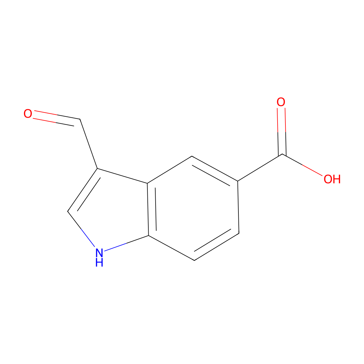 3-formyl-1H-indole-5-carboxylic acid molecular structure, CAS 148563-41-1