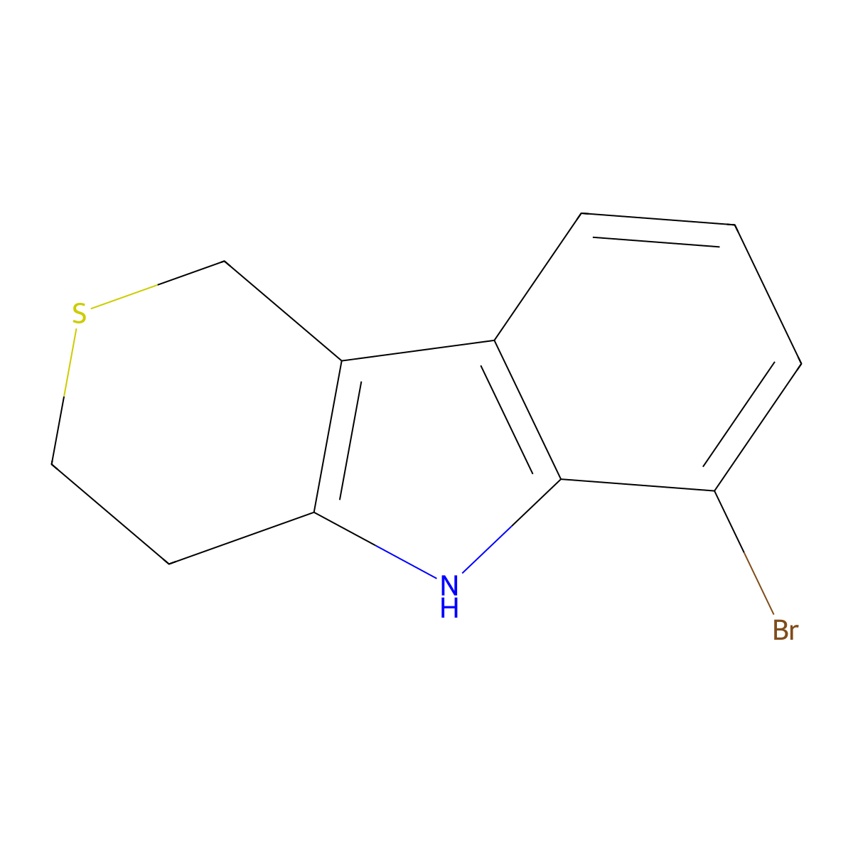 6-bromo-1H,3H,4H,5H-thiopyrano[4,3-b]indole molecular structure, CAS 1485633-34-8